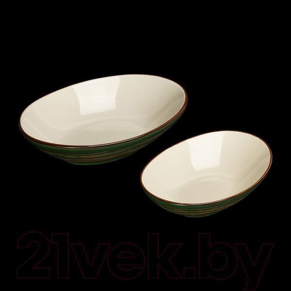 Изображение товара Салатник Luxstahl China Town HM04442-7.5 / фк8506 (слоновая кость/зеленый)