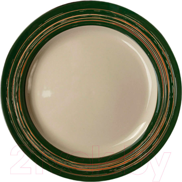 Изображение товара Тарелка столовая обеденная Luxstahl China Town HM05165-11 / фк8503 (слоновая кость/зеленый)