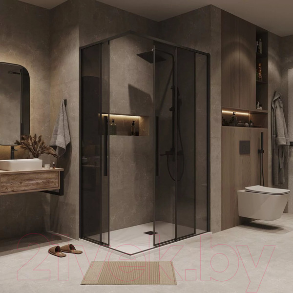 Изображение товара Душевой уголок Grossman Galaxy 110x90x195 / 300.K33.01.1190.21.10 (черный матовый/тонированное стекло)