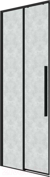 Изображение товара Душевая дверь Grossman Galaxy 110x195 / 1/2.K33.01.11.21.02 (черный матовый/шиншилла стекло)