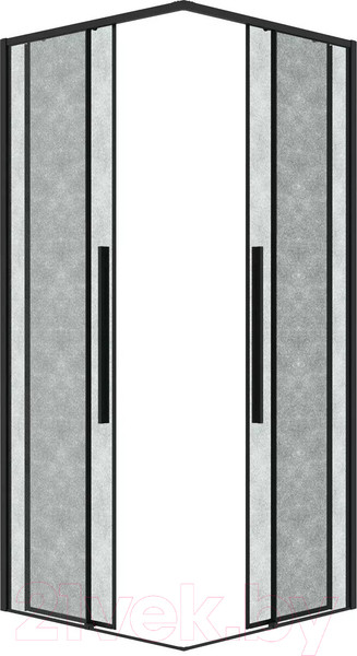 Изображение товара Душевой уголок Grossman Galaxy 100x100x195 / 300.K33.01.1010.21.02 (черный матовый/шиншилла стекло)