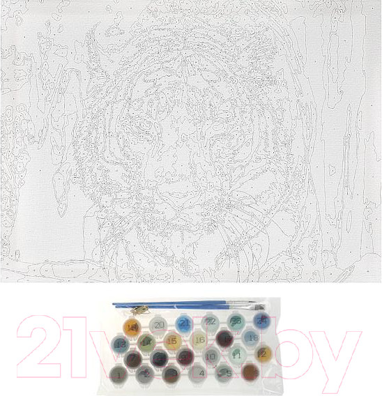 Изображение товара Картина по номерам MultiArt Тигр в снегу / CANV30X40-MULTI24