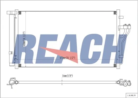 Изображение товара Радиатор кондиционера REACH Cooling 1.30.0982.PD