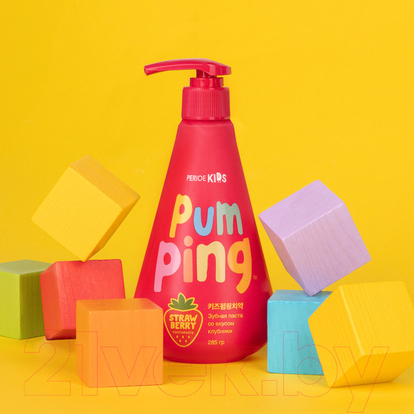 Изображение товара Зубная паста Perioe Pumping детская со вкусом клубники 3+ (285г)