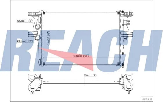 Изображение товара Радиатор системы охлаждения REACH Cooling 1.40.22186.132