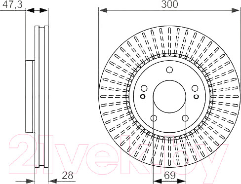 Изображение товара Тормозной диск Bosch 0986479595