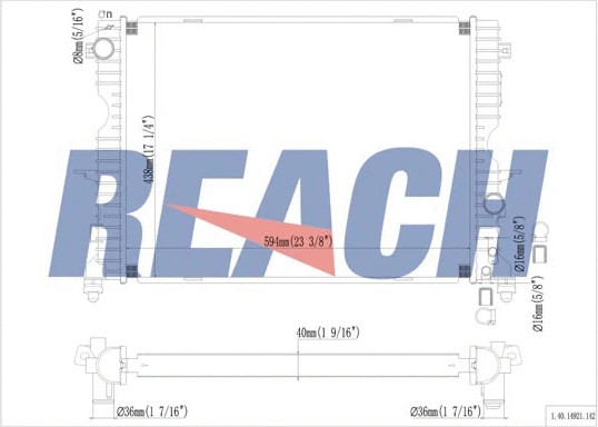 Изображение товара Радиатор системы охлаждения REACH Cooling 1.40.14921.142