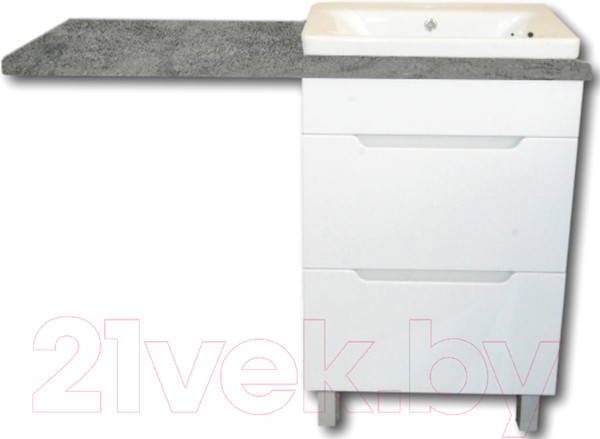 Изображение товара Тумба с умывальником Гамма Р23оФ8-У55 Софт-13055 (правый, бетон серый)