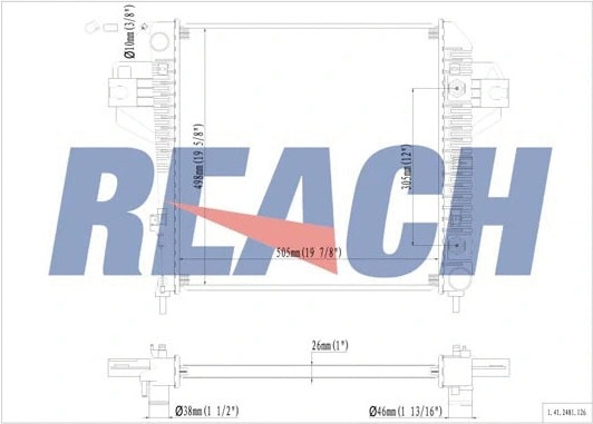 Изображение товара Радиатор системы охлаждения REACH Cooling 1.41.2481.126