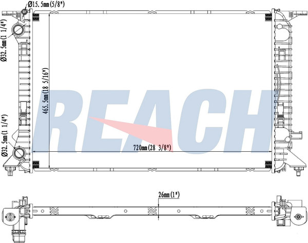 Изображение товара Радиатор системы охлаждения REACH Cooling 1.40.20815.026