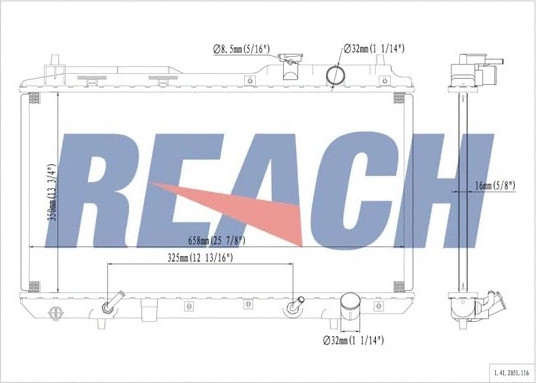 Изображение товара Радиатор системы охлаждения REACH Cooling 1.41.2051.116