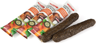 Изображение товара Лакомство для собак TiTBiT Шпикачка с печенью говяжьей и морковью St. / 311483