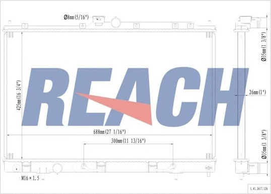 Изображение товара Радиатор системы охлаждения REACH Cooling 1.41.2617.126