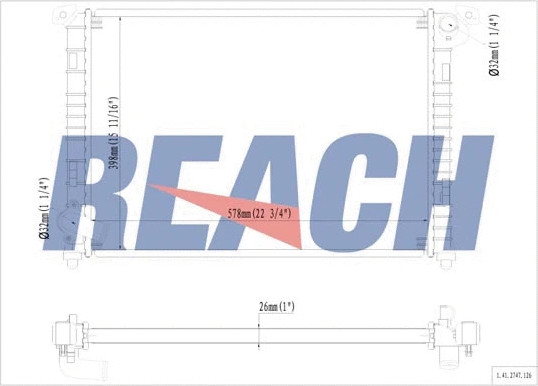 Изображение товара Радиатор системы охлаждения REACH Cooling 1.41.2747.126