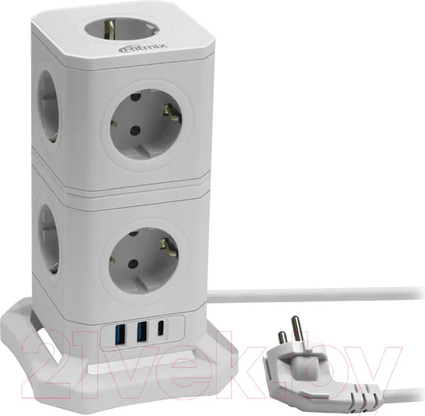 Изображение товара Сетевой фильтр Ritmix RM-292C (белый)
