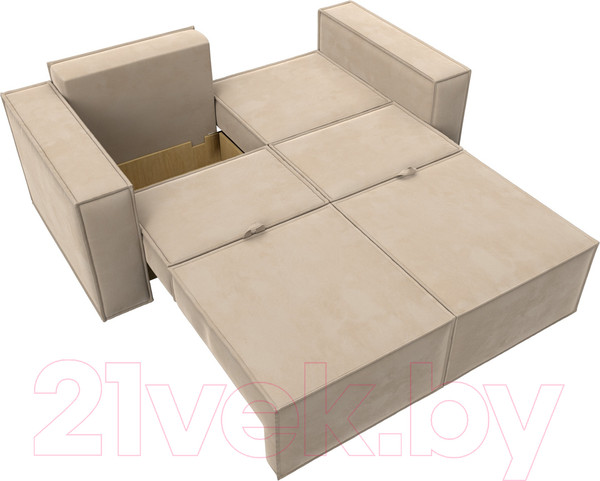 Изображение товара Диван Лига Диванов Куба мини / 121871 (велюр бежевый)