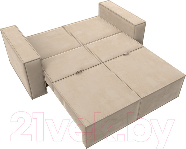 Изображение товара Диван Лига Диванов Куба мини / 121871 (велюр бежевый)