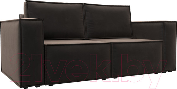 Изображение товара Диван Лига Диванов Куба мини / 121874 (велюр коричневый)