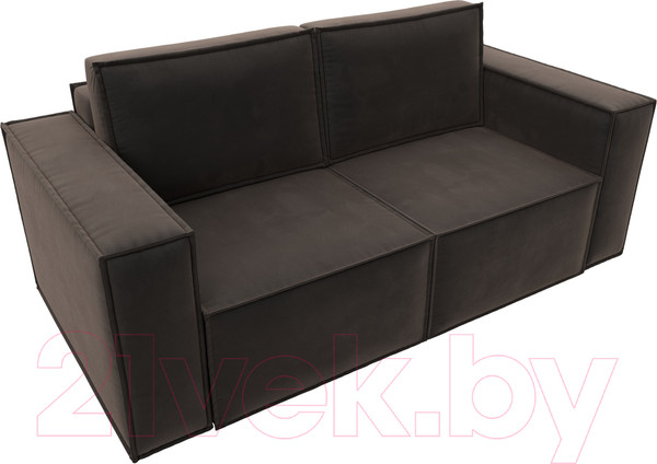 Изображение товара Диван Лига Диванов Куба мини / 121874 (велюр коричневый)