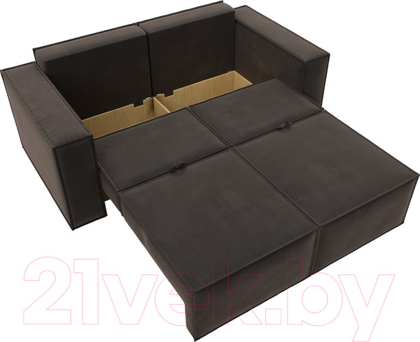 Изображение товара Диван Лига Диванов Куба мини / 121874 (велюр коричневый)