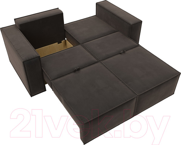 Изображение товара Диван Лига Диванов Куба мини / 121874 (велюр коричневый)