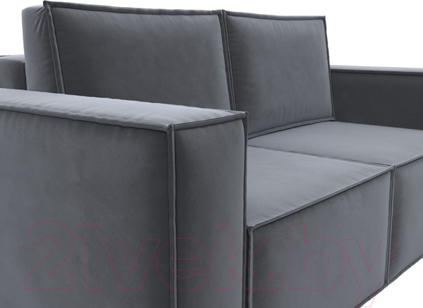 Изображение товара Диван Лига Диванов Куба мини / 121875 (велюр серый)