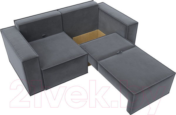 Изображение товара Диван Лига Диванов Куба мини / 121875 (велюр серый)