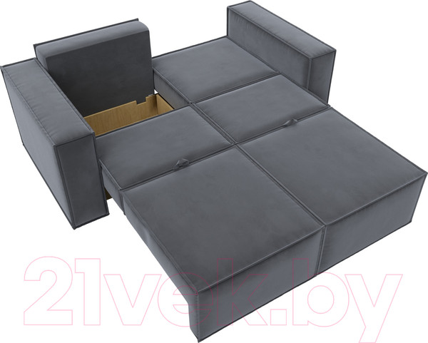 Изображение товара Диван Лига Диванов Куба мини / 121875 (велюр серый)