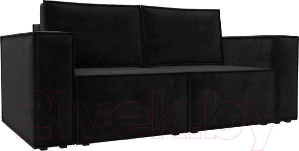 Изображение товара Диван Лига Диванов Куба мини / 121876 (велюр черный)