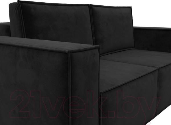 Изображение товара Диван Лига Диванов Куба мини / 121876 (велюр черный)