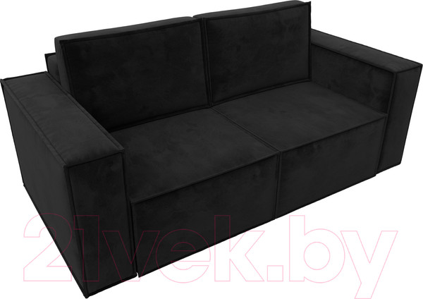 Изображение товара Диван Лига Диванов Куба мини / 121876 (велюр черный)