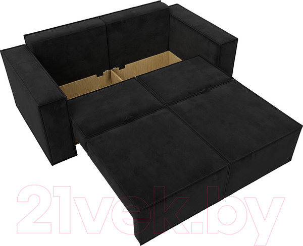 Изображение товара Диван Лига Диванов Куба мини / 121876 (велюр черный)
