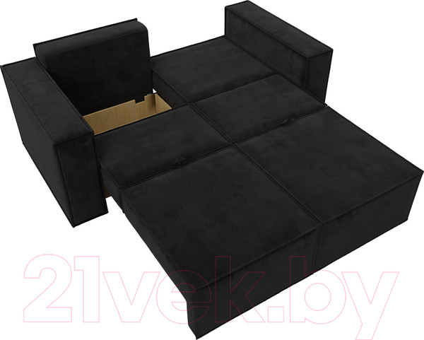 Изображение товара Диван Лига Диванов Куба мини / 121876 (велюр черный)