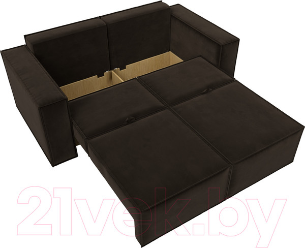 Изображение товара Диван Лига Диванов Куба мини / 121881 (микровельвет коричневый)