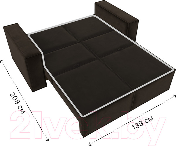 Изображение товара Диван Лига Диванов Куба мини / 121881 (микровельвет коричневый)