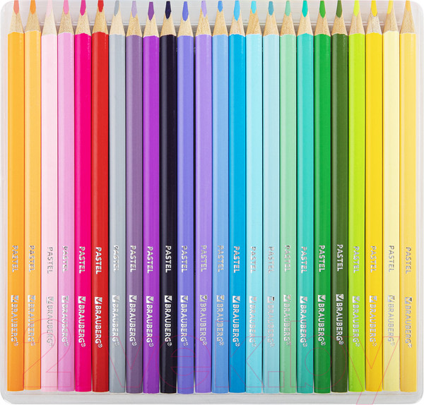 Изображение товара Набор цветных карандашей Brauberg Pastel / 181851 (24цв)