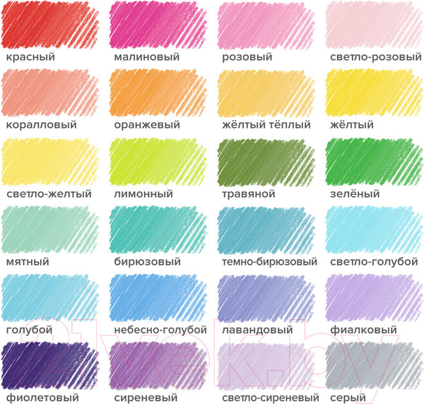 Изображение товара Набор цветных карандашей Brauberg Pastel / 181851 (24цв)