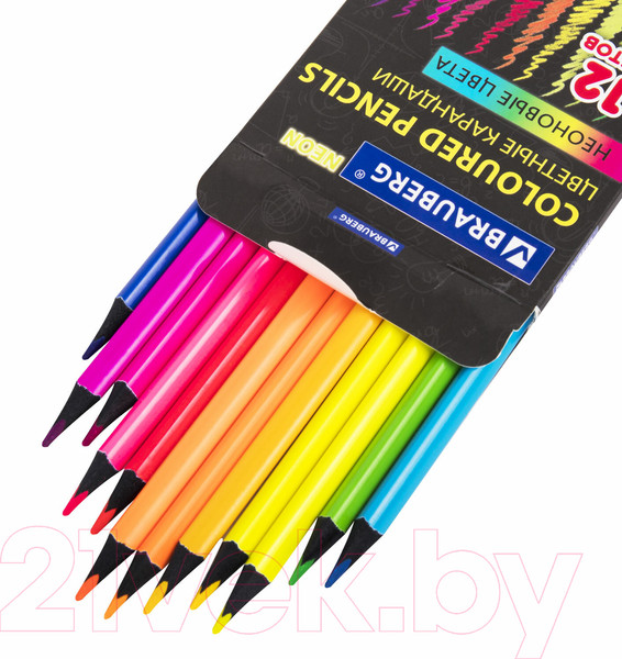 Изображение товара Набор цветных карандашей Brauberg Neon / 181852 (12цв)