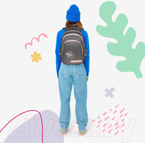 Изображение товара Школьный рюкзак Berlingo Comfort. Flower / RU-CM-1040