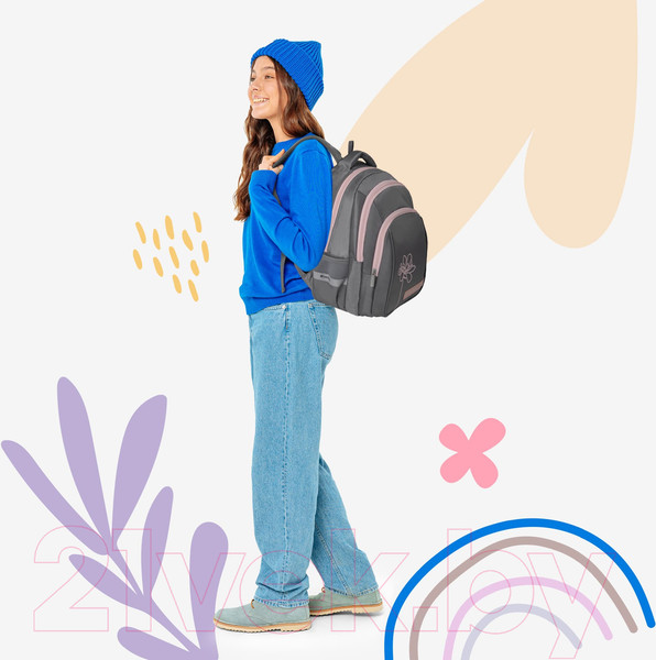 Изображение товара Школьный рюкзак Berlingo Comfort. Flower / RU-CM-1040