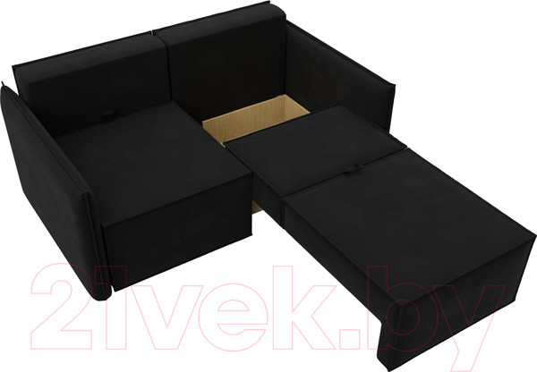Изображение товара Диван Лига Диванов Либерти мини / 121906 (микровельвет черный)