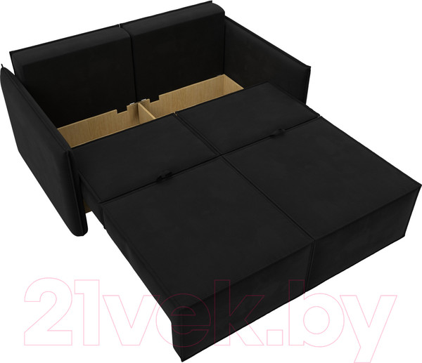 Изображение товара Диван Лига Диванов Либерти мини / 121906 (микровельвет черный)