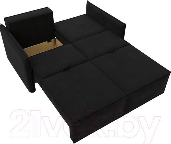 Изображение товара Диван Лига Диванов Либерти мини / 121906 (микровельвет черный)