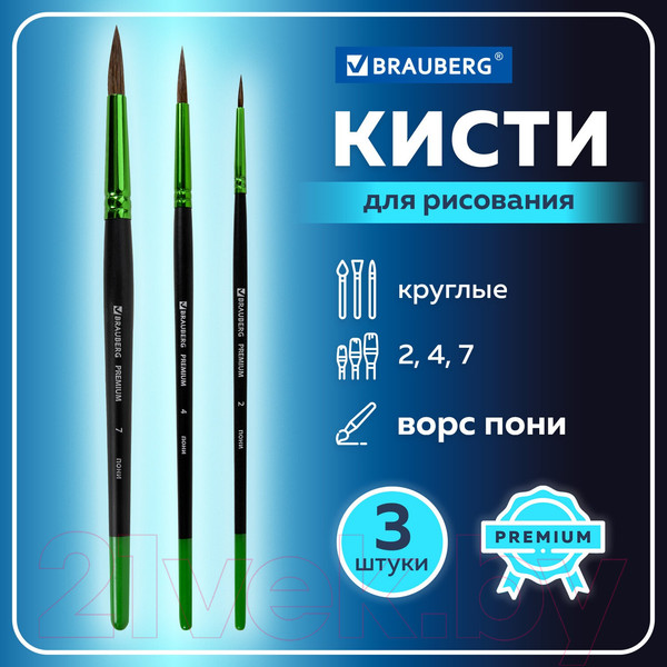 Изображение товара Набор кистей Brauberg Premium / 201021 (3шт)