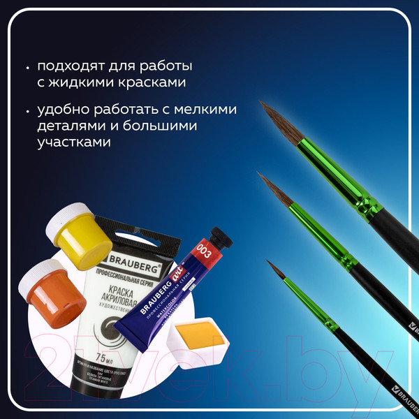 Изображение товара Набор кистей Brauberg Premium / 201021 (3шт)