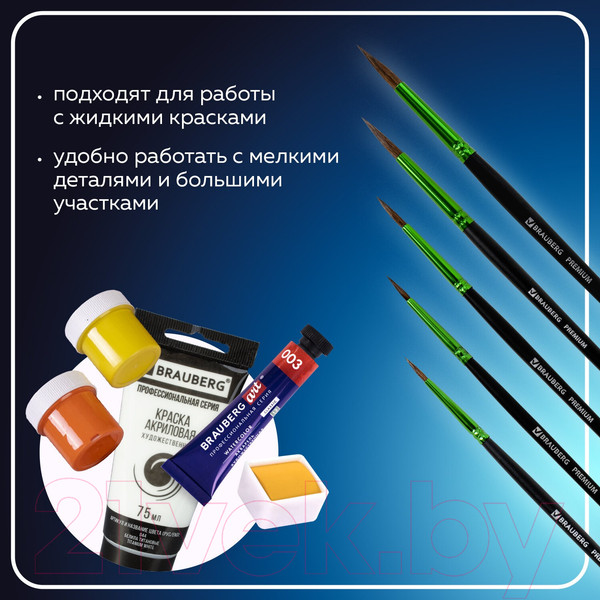 Изображение товара Набор кистей Brauberg Premium / 201022 (5шт)