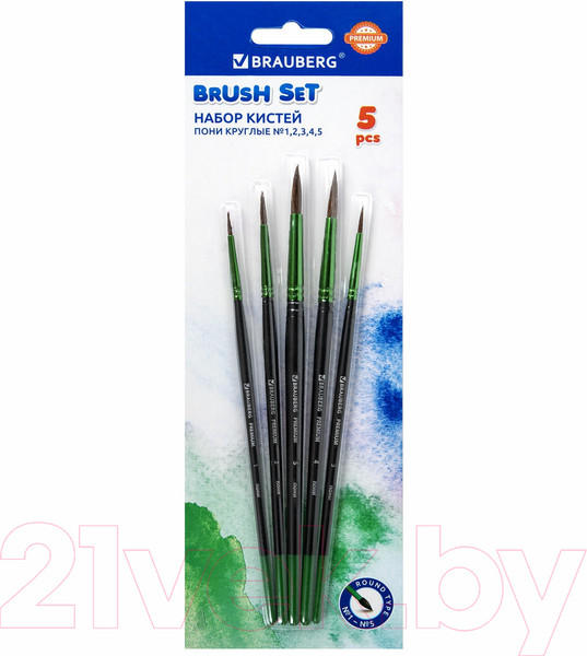 Изображение товара Набор кистей Brauberg Premium / 201022 (5шт)