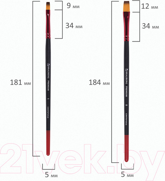 Изображение товара Набор кистей Brauberg Premium / 201024 (5шт)