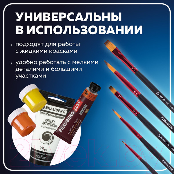 Изображение товара Набор кистей Brauberg Premium / 201024 (5шт)