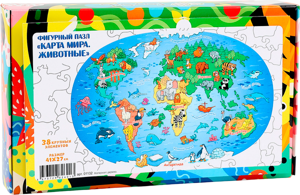 Изображение товара Развивающая игра ToySib Карта мира. Животные / 9218267